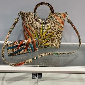 👜BRAHMIN BOTANICA MELBOURNE MOD HANNA AND MATCHING WALLET ❤️ PERFECT CONDITION!